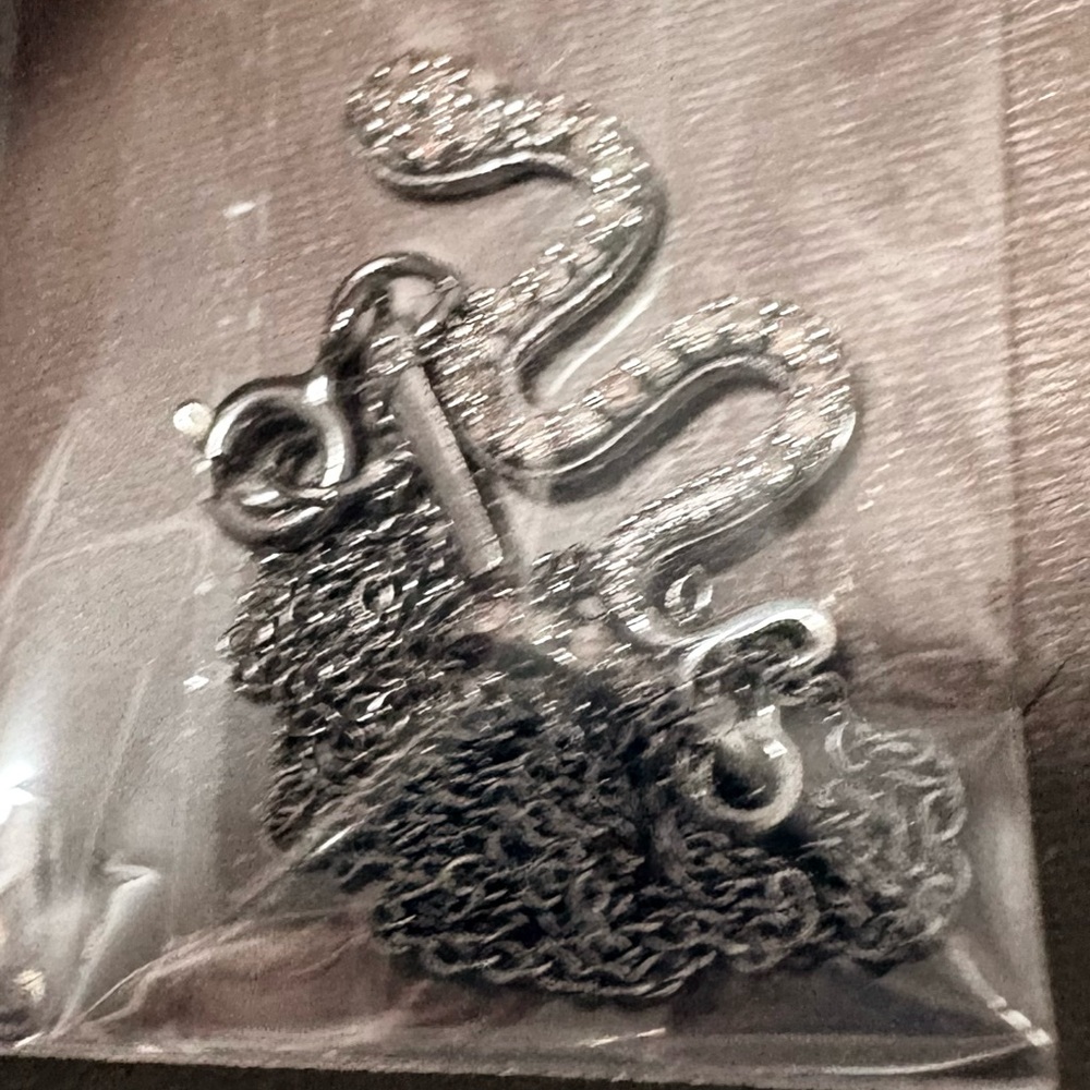 ❌SOLD❌NWT ADORNIA FINE Coil Snake Silver Diamond Pendant Necklace - 0.20 ctw - Picture 5 of 6